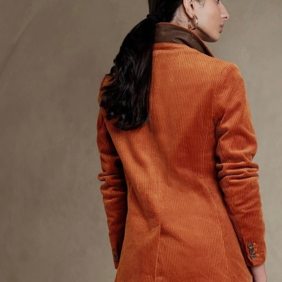 Banana Republic Clio Corduroy Black Work Blazer Career Casual Chic Jacket 10 H - Picture 2 of 9